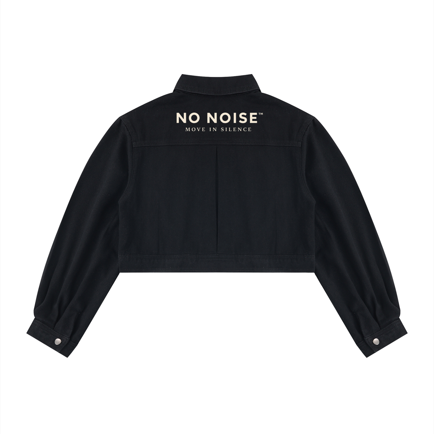 NO NOISE™ Crop Denim Jacket — Black