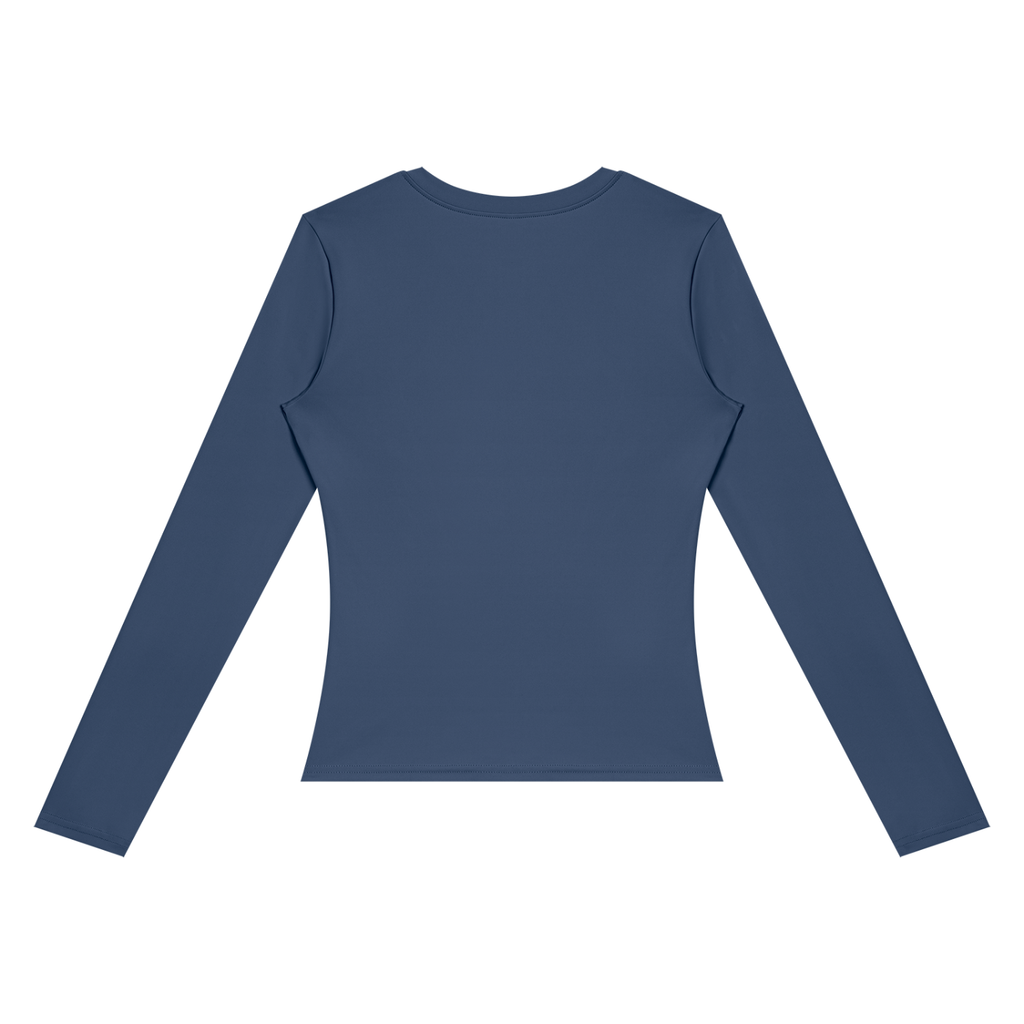 NO NOISE™ Navy blue long-sleeve training top, back