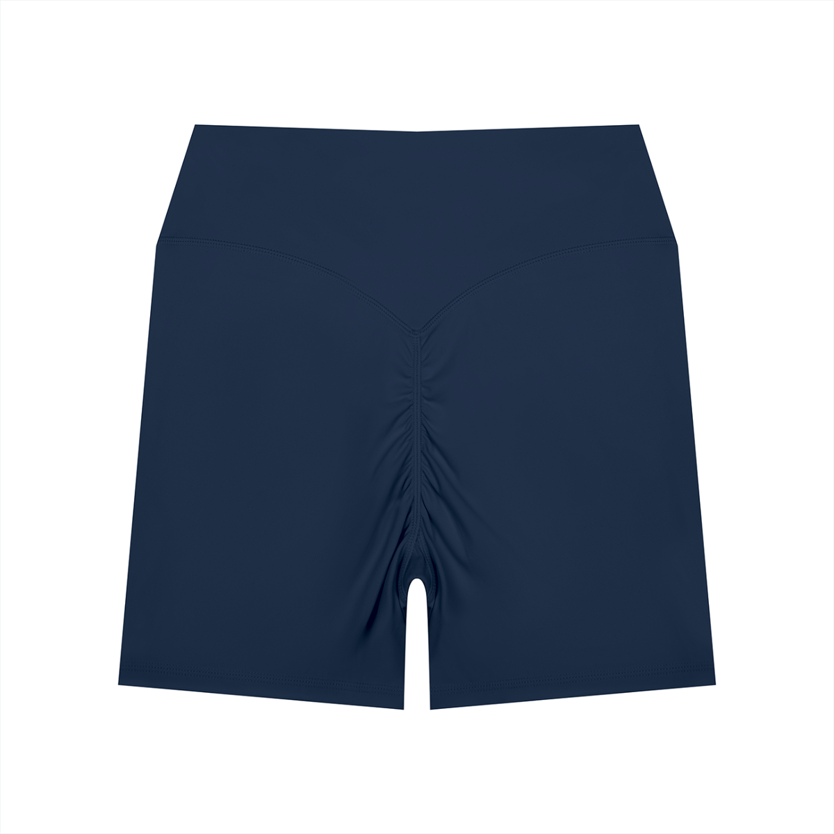 NO NOISE™ Navy blue high-waist biker shorts, back