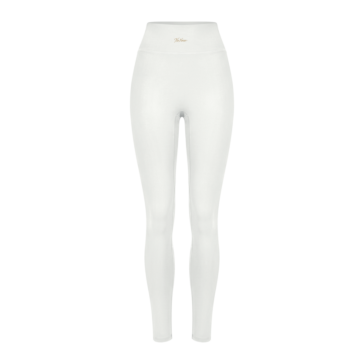 NO NOISE Poise High-Rise Leggings — Chalk, white, front shaped product view.