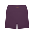NO NOISE™ Plum purple high-waist biker shorts, front