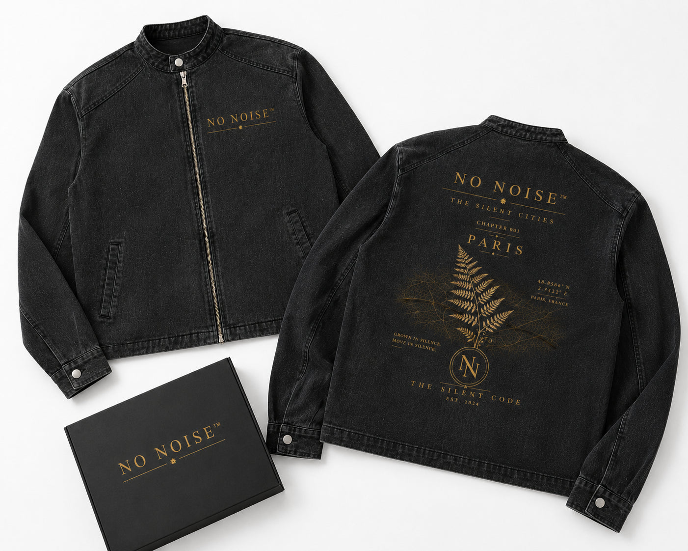 NO NOISE™ 001 SILENT FORM JACKET — WASHED BLACK