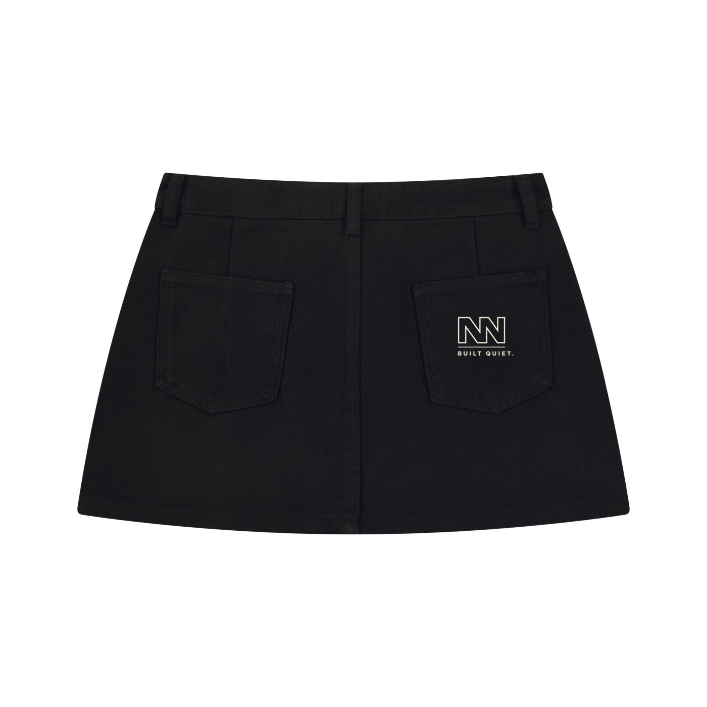 NO NOISE™ HER — Rivet Denim Mini Skirt — Black