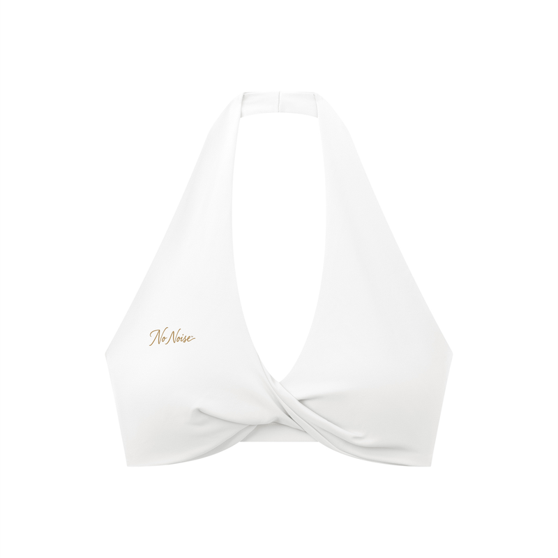 NO NOISE™ The Élan Halter in Porcelain — tank in 220 g/m² nylon-spandex