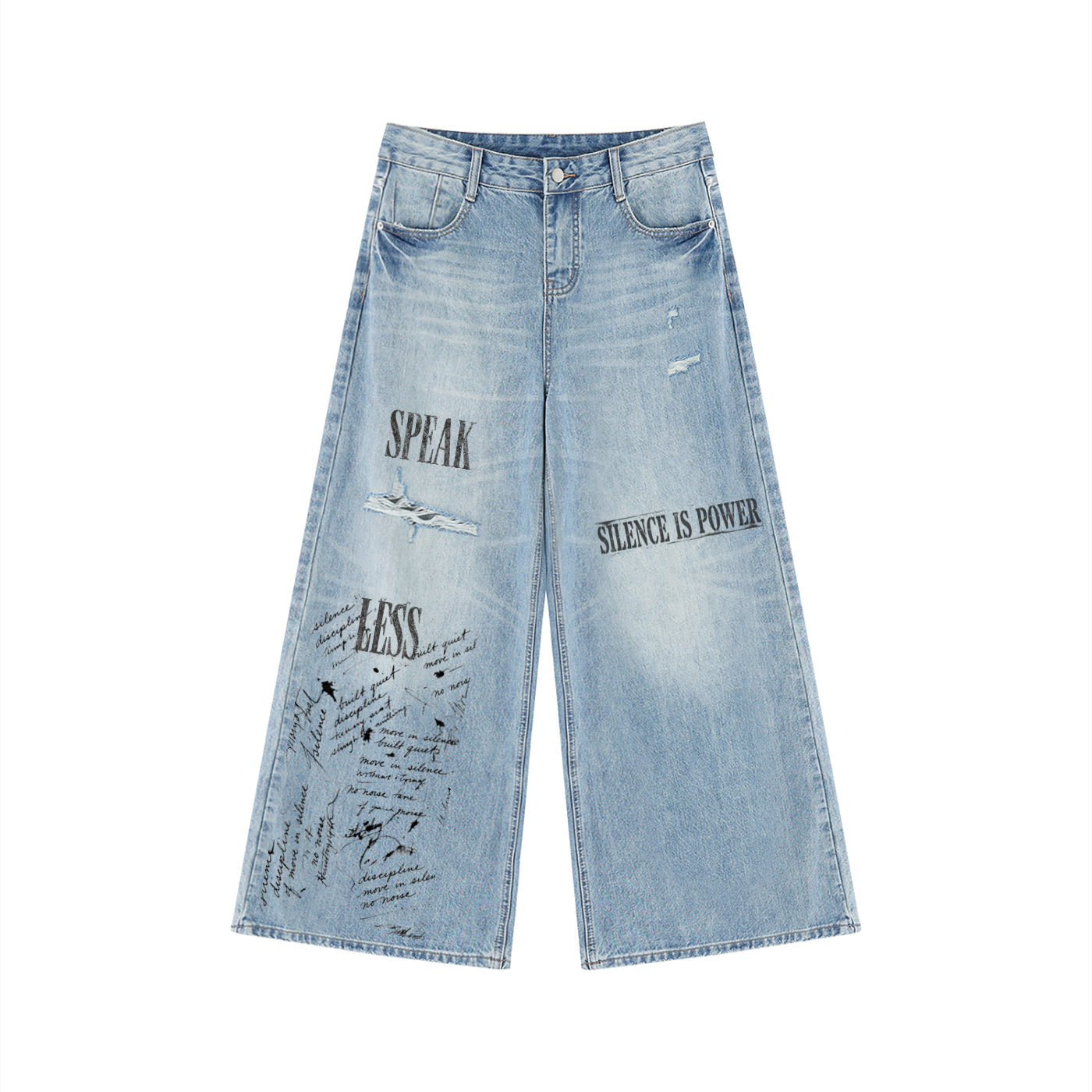 NO NOISE™ HER — SPEAK LESS WIDE LEG JEAN