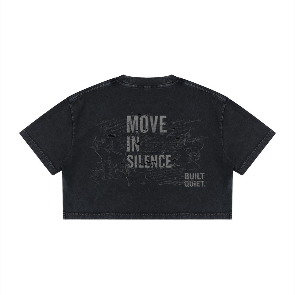 NO NOISE™ HER — RESEARCH MINERAL WASH CROP TEE