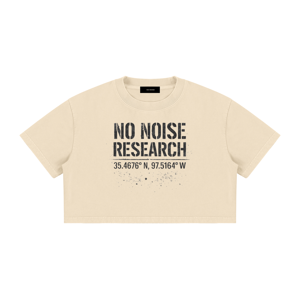 NO NOISE™ HER — RESEARCH MINERAL WASH CROP TEE