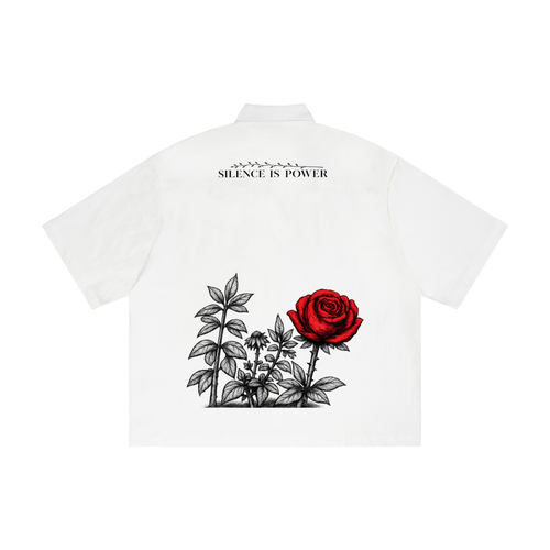 NO NOISE™ 001 BOTANICAL CAMP SHIRT — WHITE