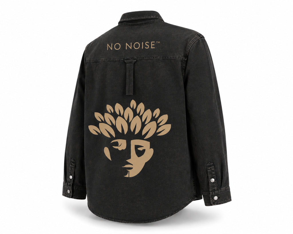 NO NOISE™ THE SILENT CODE DENIM OVERSHIRT — WASHED BLACK