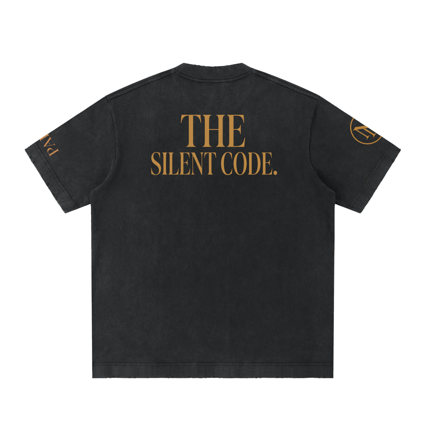 NO NOISE The Silent Code Tee — Washed Black — View 4