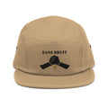 NO NOISE™ SILENT PACT FIVE-PANEL CAP — SANDSTONE — front view