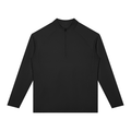 NO NOISE™ Black raglan quarter-zip, front
