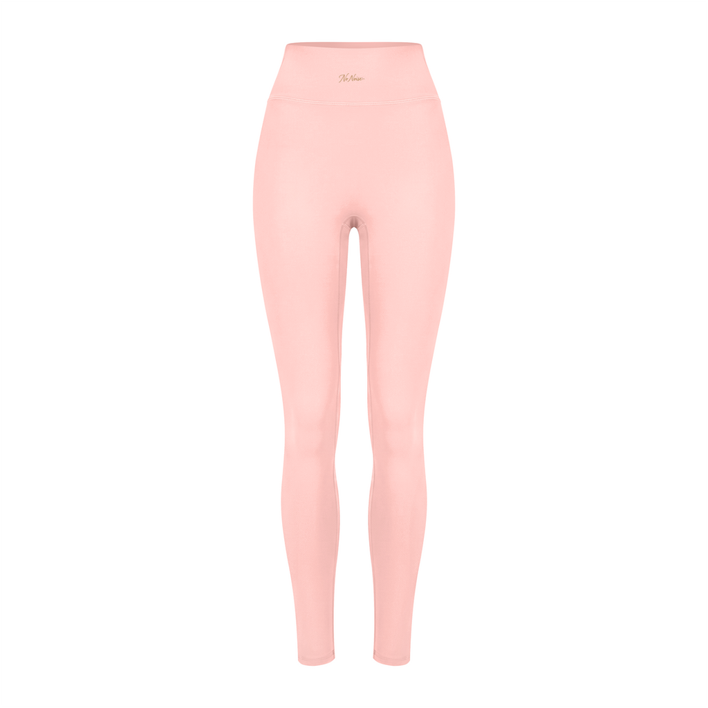 NO NOISE Poise High-Rise Leggings — Petal, pink, front shaped product view.