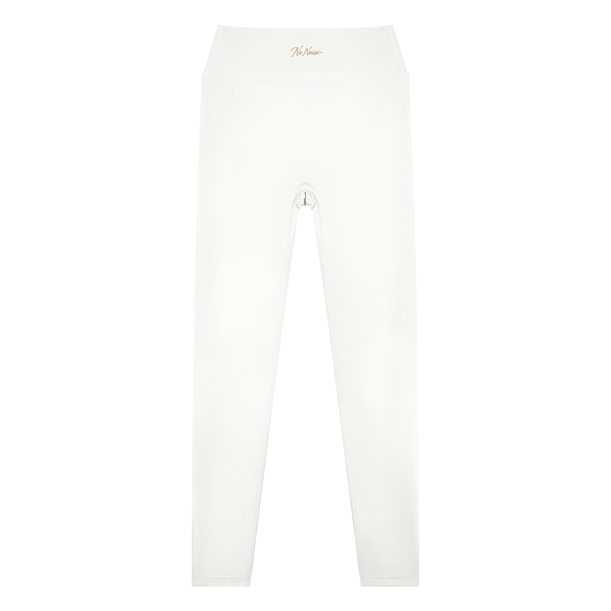 NO NOISE Poise High-Rise Leggings — Chalk, white, front flat view.