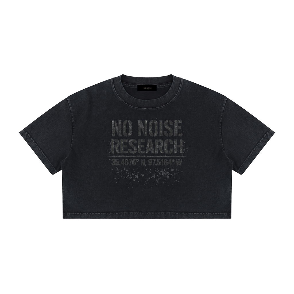 NO NOISE™ HER — RESEARCH MINERAL WASH CROP TEE