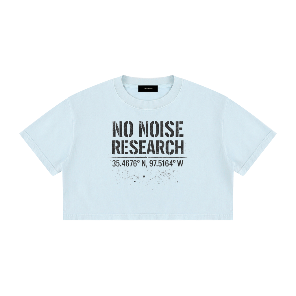 NO NOISE™ HER — RESEARCH MINERAL WASH CROP TEE