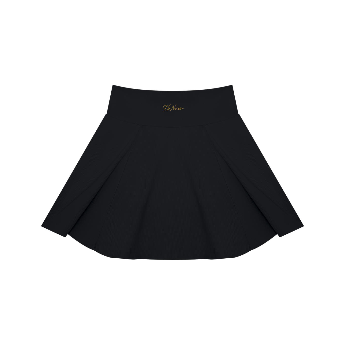 NO NOISE™ Court Skirt — Black in black — stretch woven, a-line fit — front view