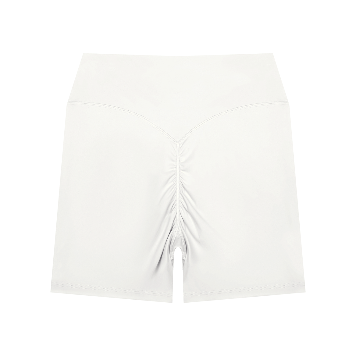 NO NOISE™ White high-waist biker shorts, back