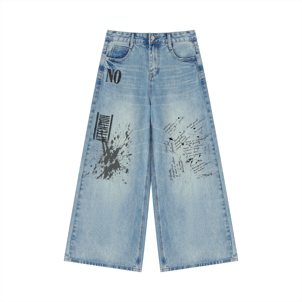NO NOISE™ HER — NO ATTENTION WIDE LEG JEAN