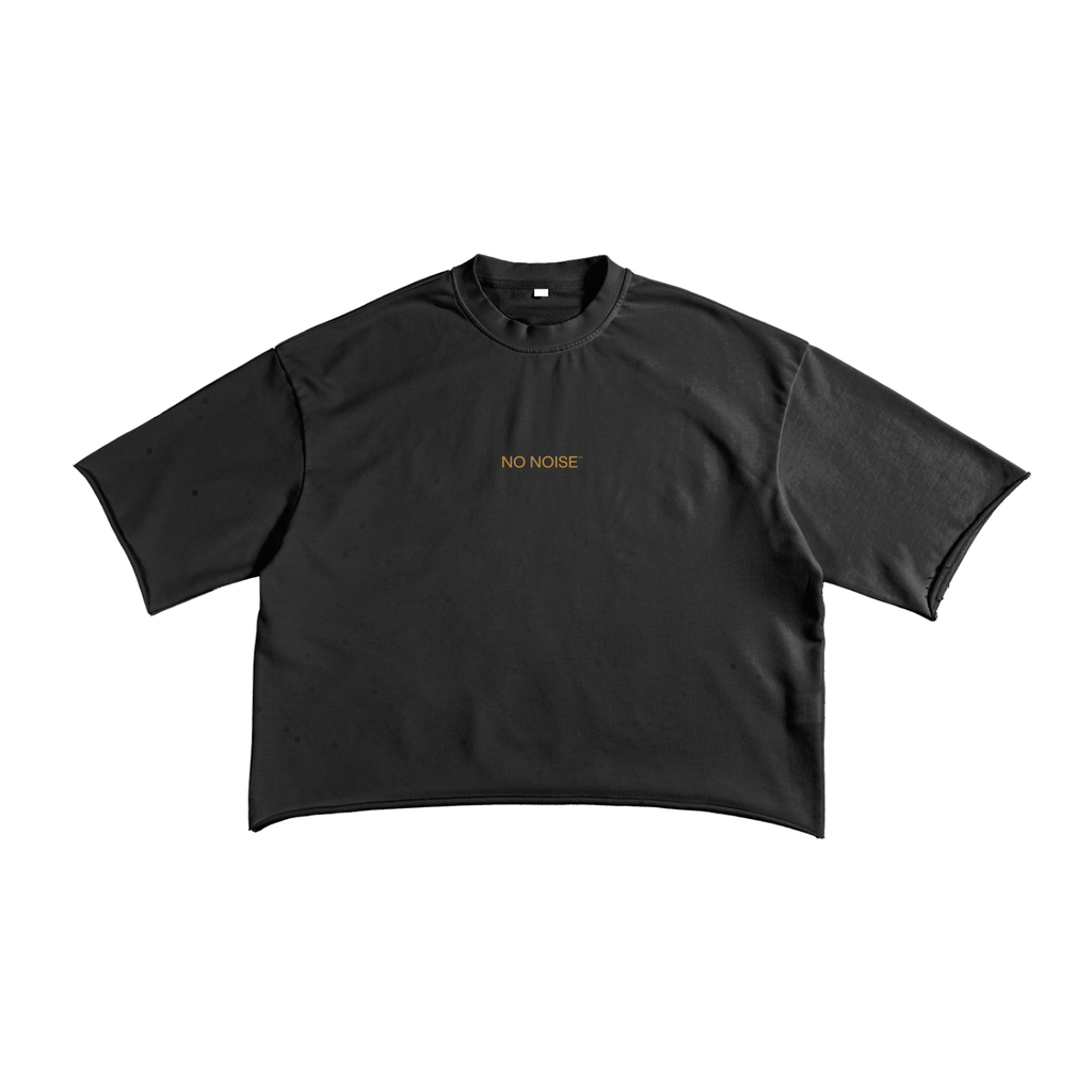 Support Your Friends - French Terry Raw Edge T-Shirt-Noir