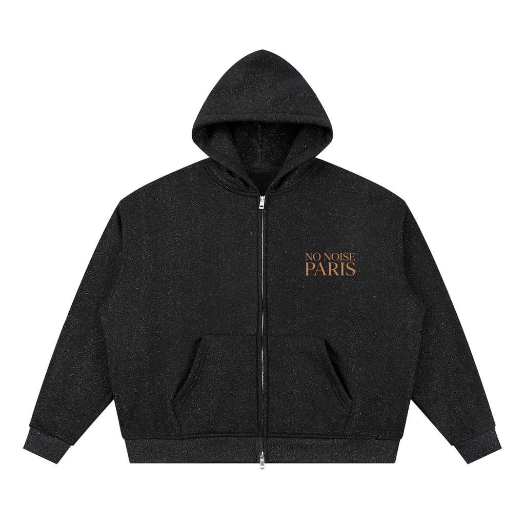 PARIS NIGHT ZIP HOODIE — BLACK — View 3