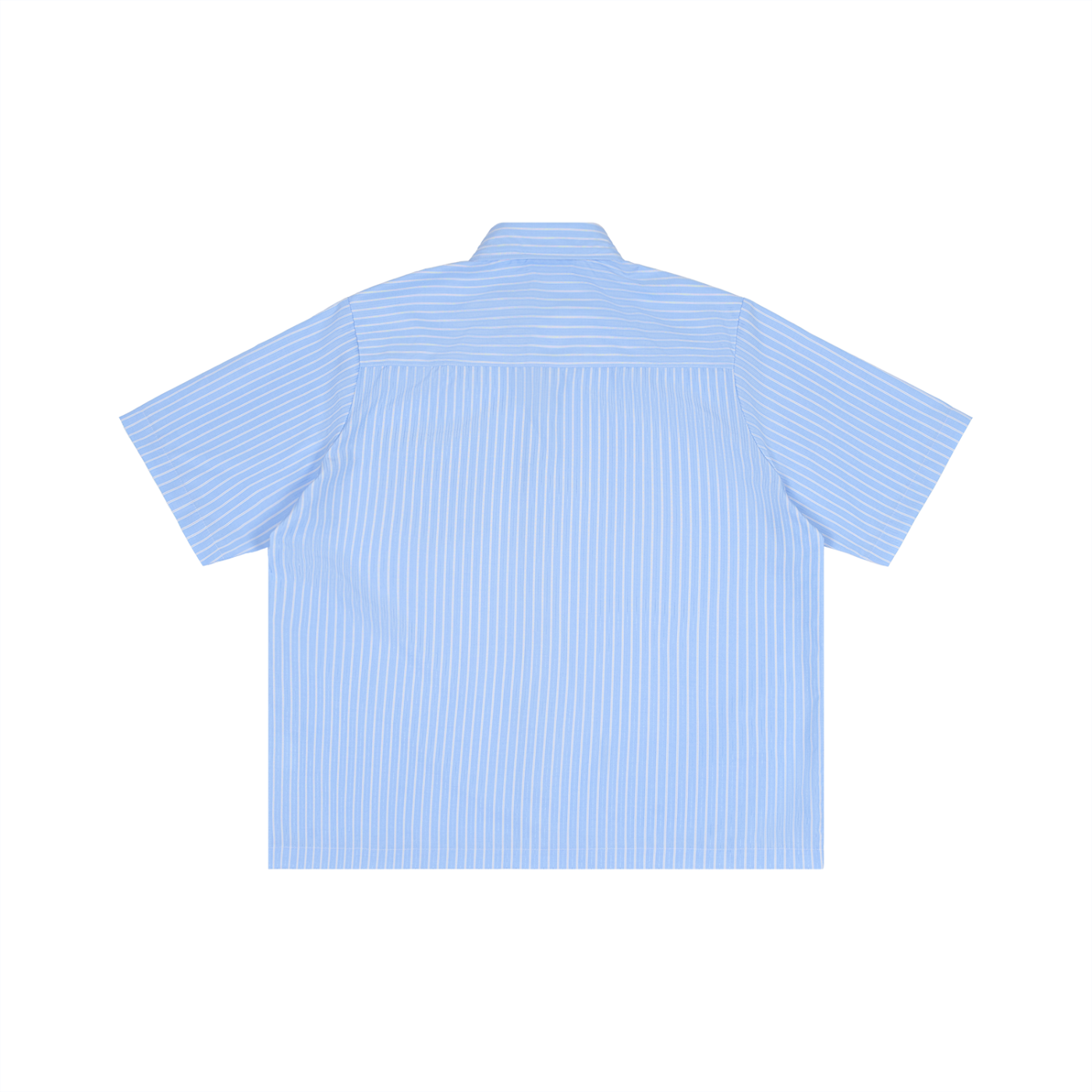 NO NOISE™ The Quiet Signature Stripe Shirt — Powder Blue, back view