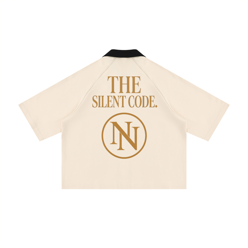 NO NOISE THE SILENT CODE COLOR BLOCK SHIRT — APRICOT — View 4