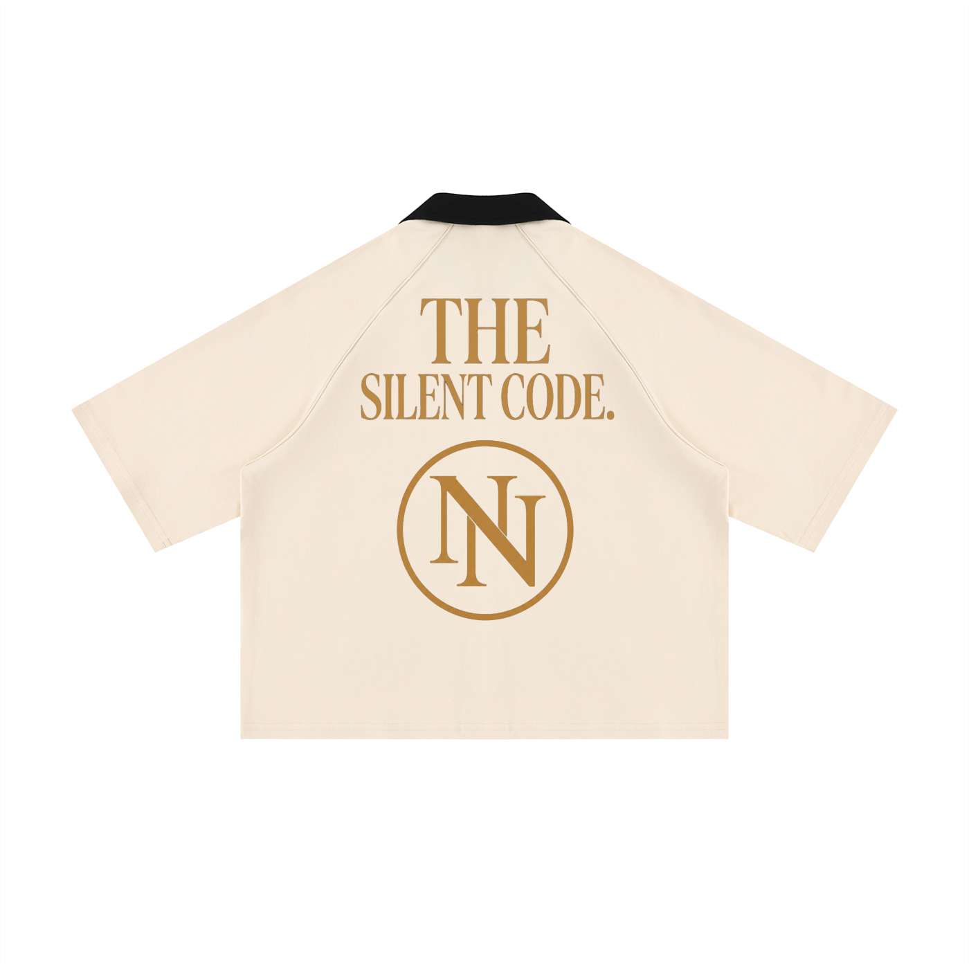 NO NOISE THE SILENT CODE COLOR BLOCK SHIRT — APRICOT — View 4