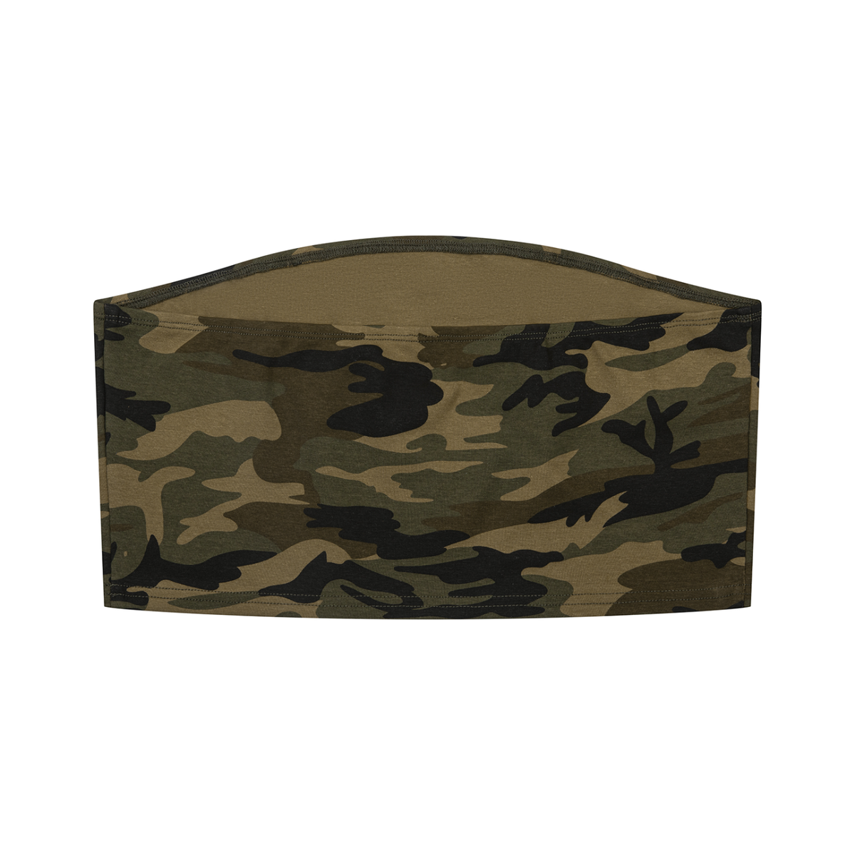NO NOISE Women’s Camo Cropped Tube Top, back flat view.
