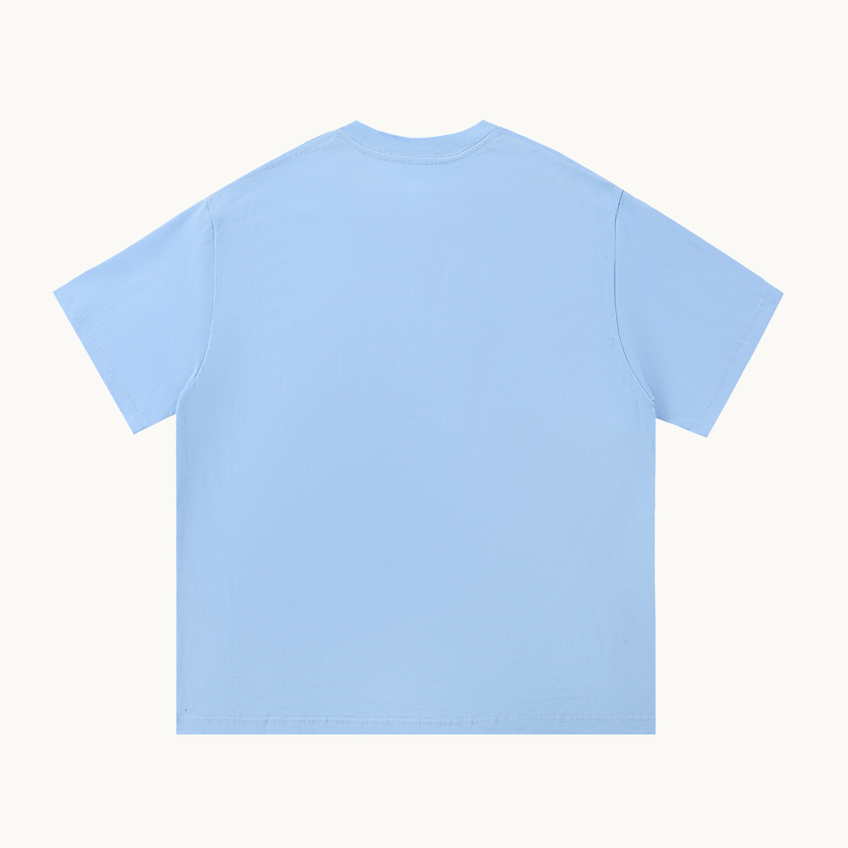 Essential Signature Tee in light blue, plain back view