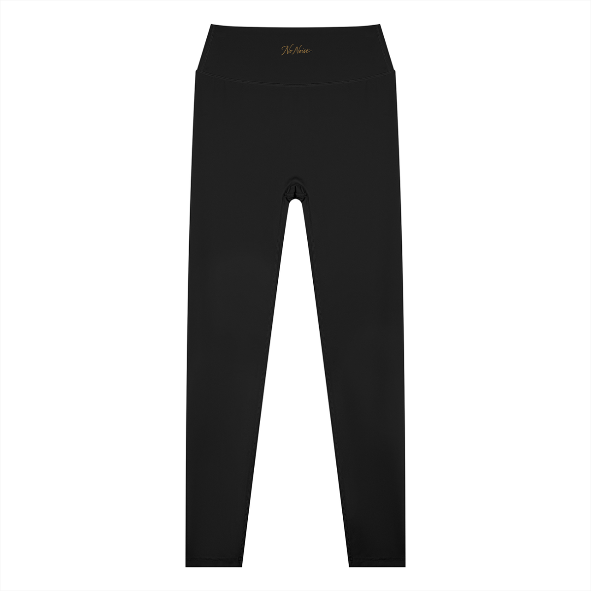 NO NOISE Poise High-Rise Leggings — Onyx, black, front flat view.