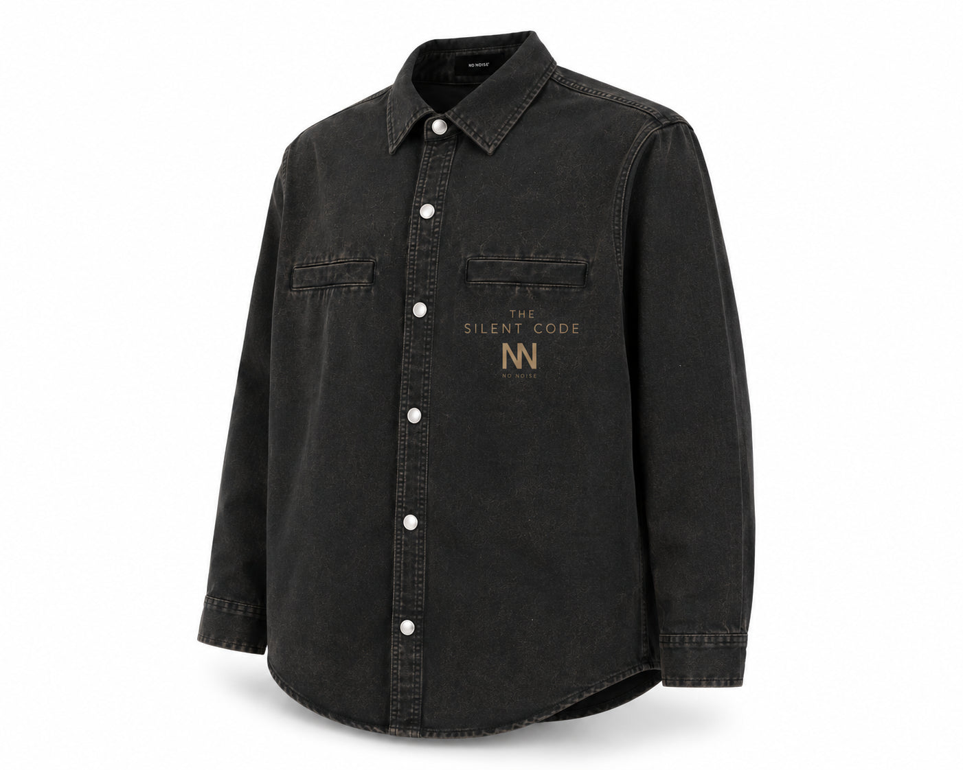 NO NOISE™ THE SILENT CODE DENIM OVERSHIRT — WASHED BLACK