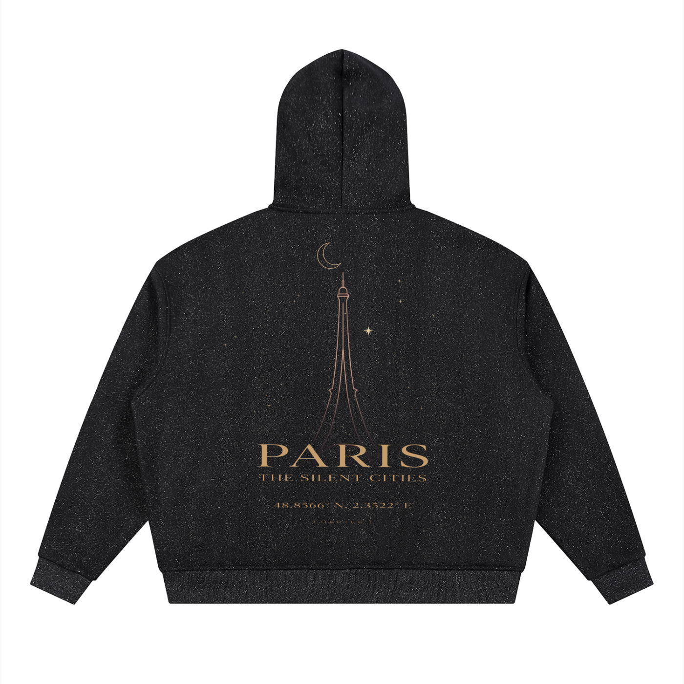 PARIS NIGHT ZIP HOODIE — BLACK — View 4