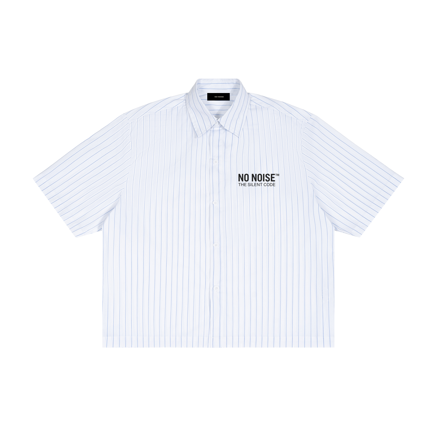 NO NOISE™ The Stripe Code Boxy — White, side view