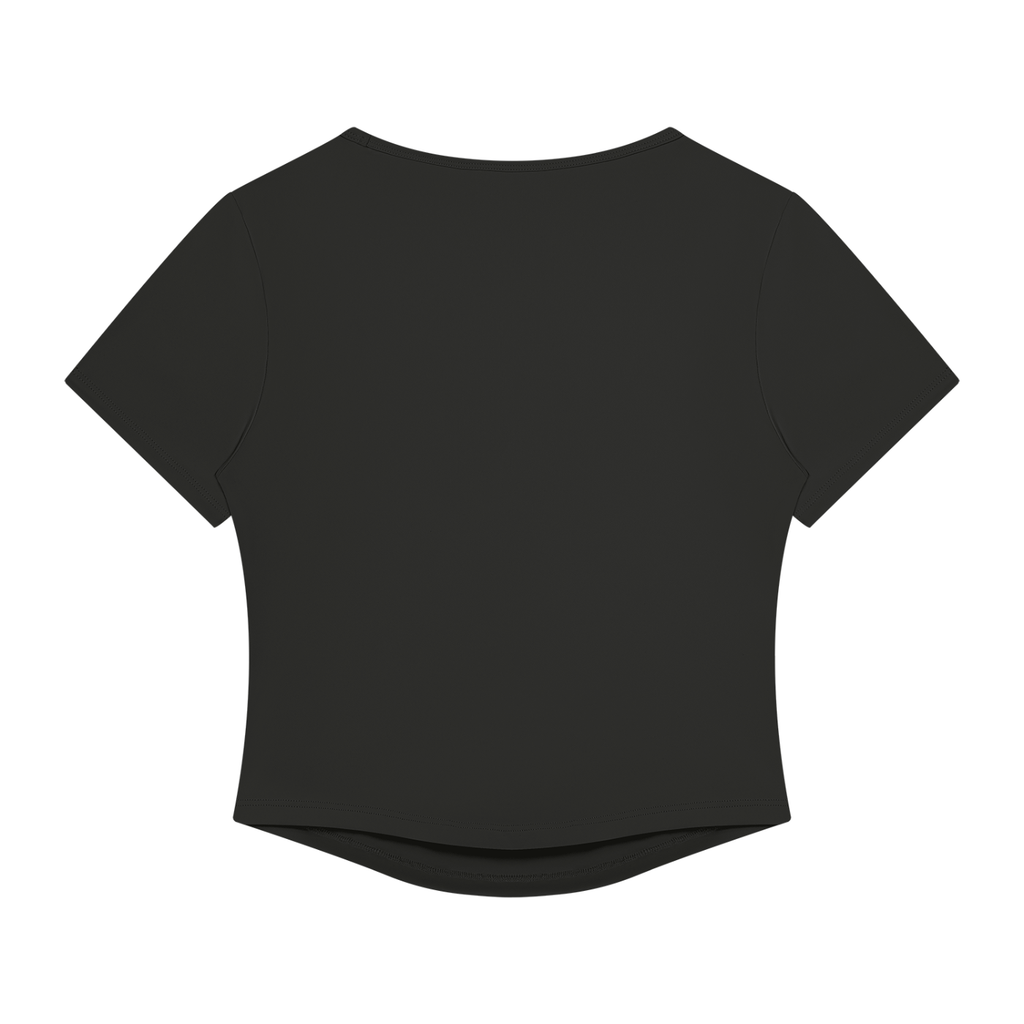 NO NOISE™ Black ruched short-sleeve top, back