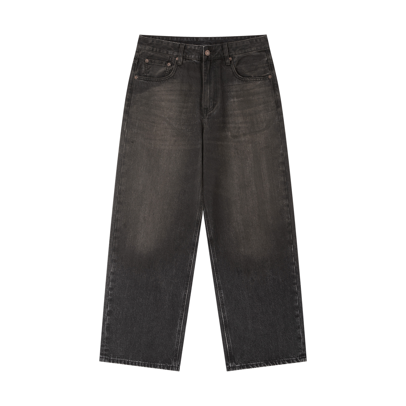 NO NOISE™ Vintage Wash Heavyweight Denim Jeans