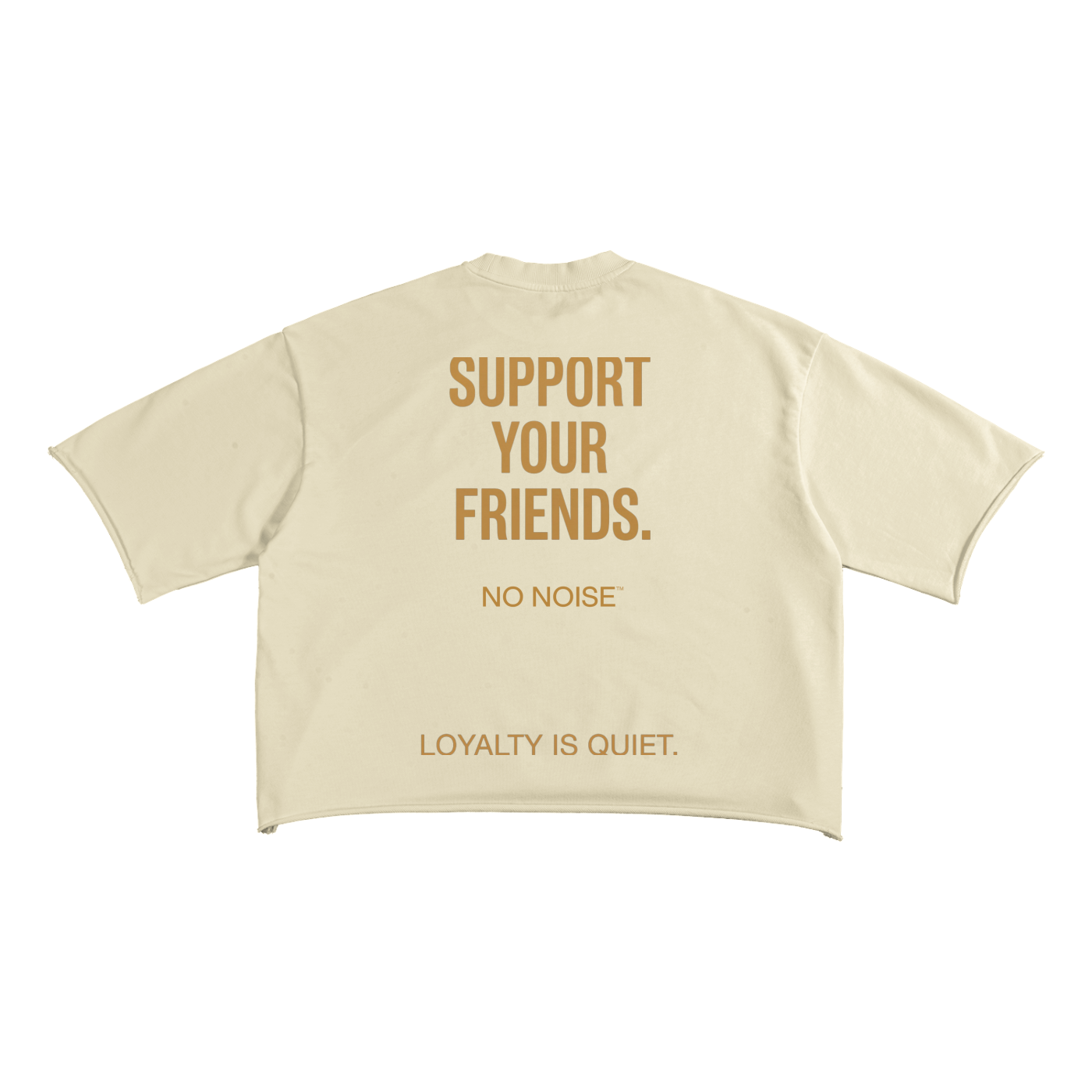 Support Your Friends - French Terry Raw Edge T-Shirt-Apricot — View 2