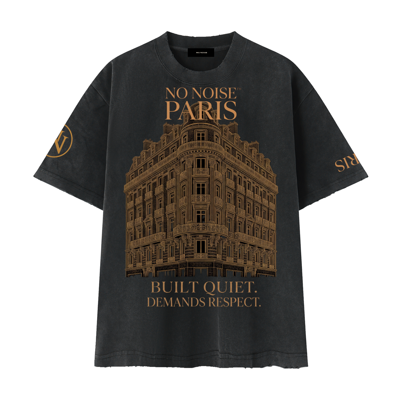 NO NOISE The Silent Code Tee — Washed Black