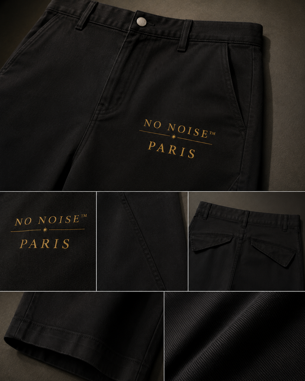 NO NOISE™ 001 Barrel Leg Pant — Black