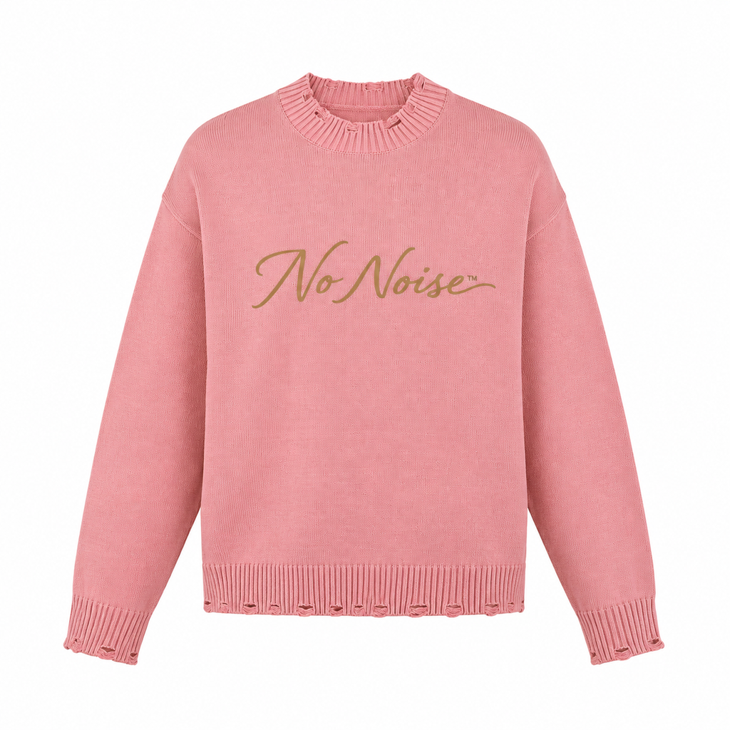 The Botanical Knit - Vintage Washed Hand-Frayed Sweater — PINK