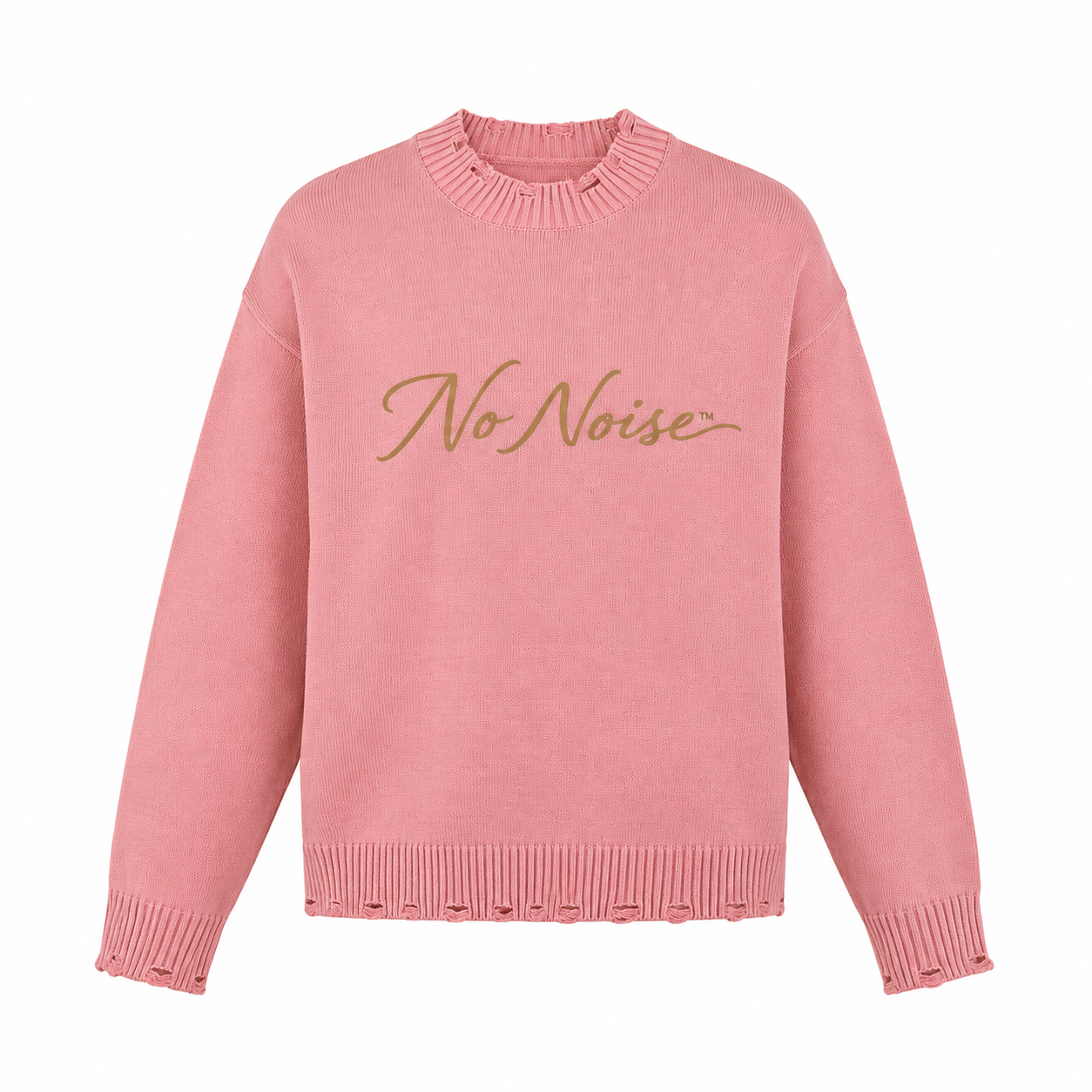 The Botanical Knit - Vintage Washed Hand-Frayed Sweater — PINK