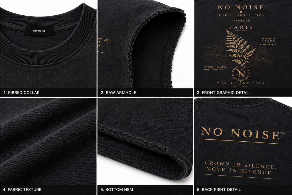 NO NOISE™ French Terry Boxy Tank — Black