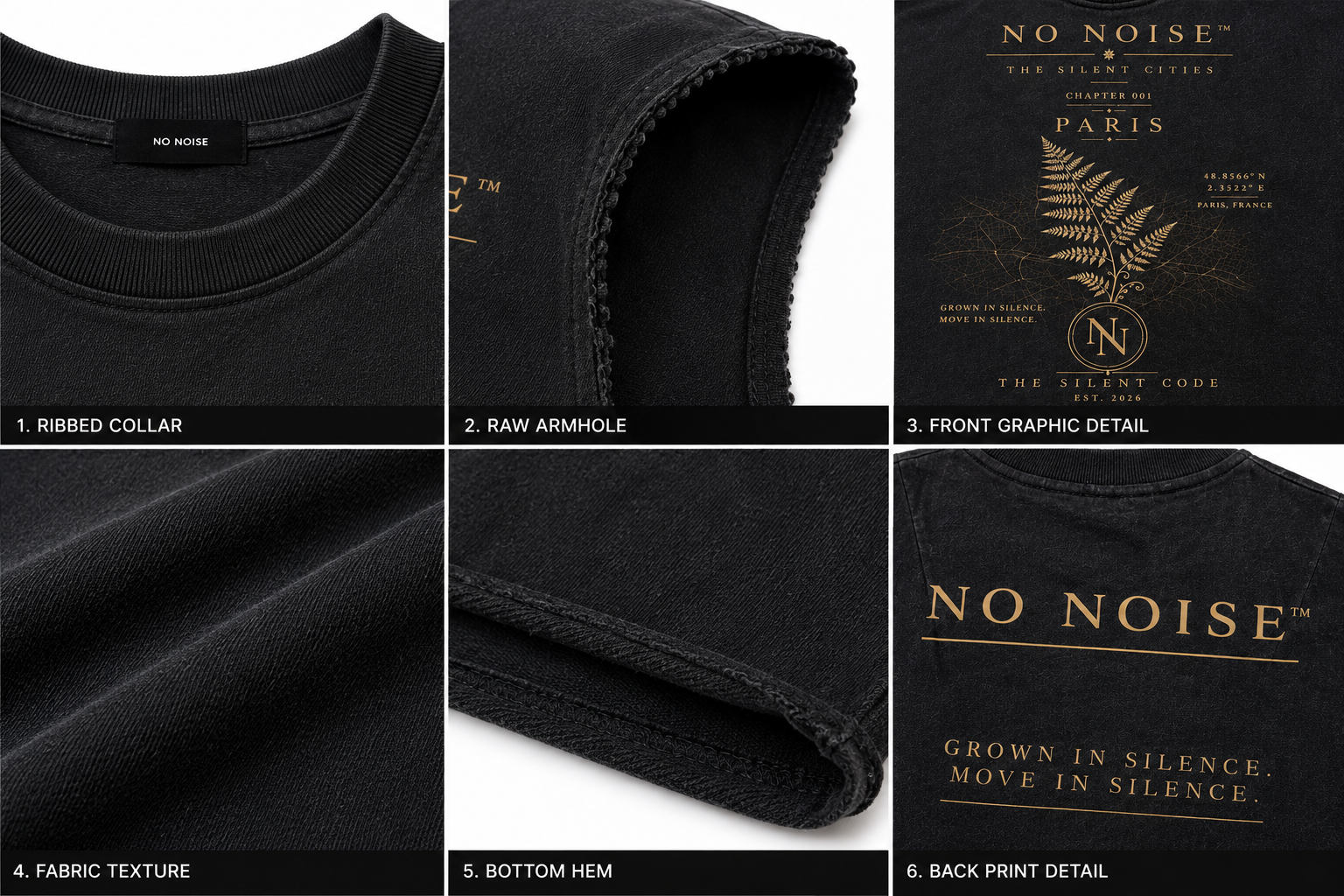 NO NOISE™ French Terry Boxy Tank — Black