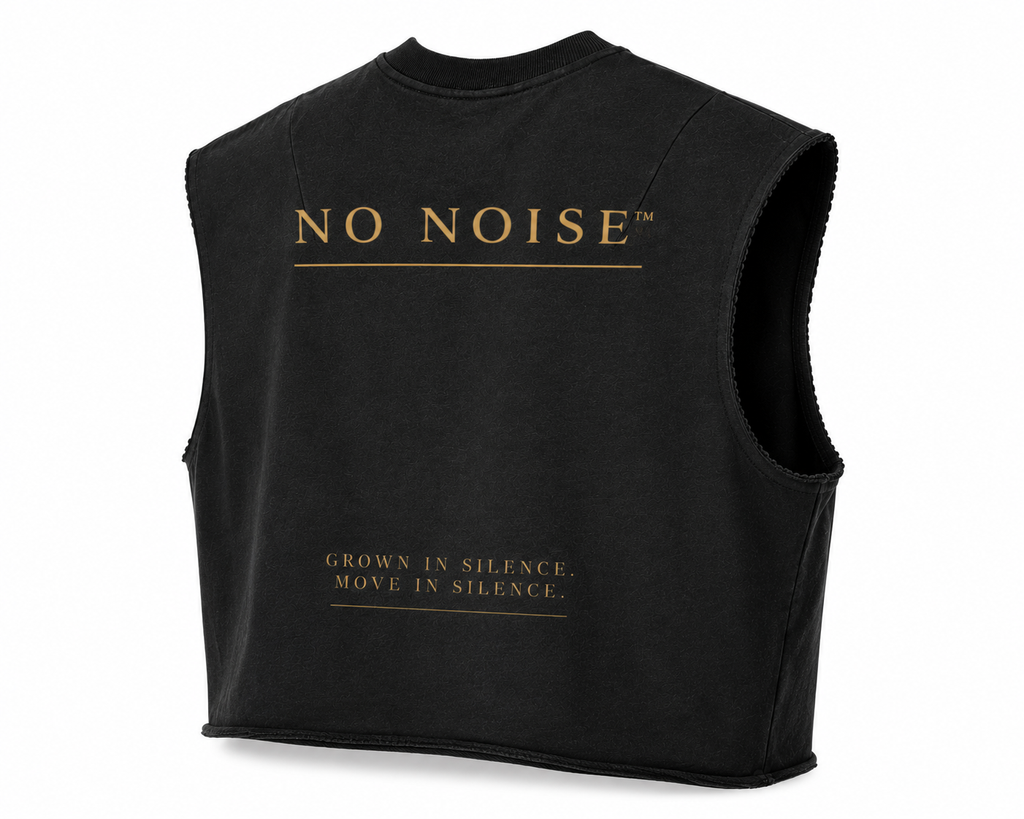 NO NOISE™ French Terry Boxy Tank — Black