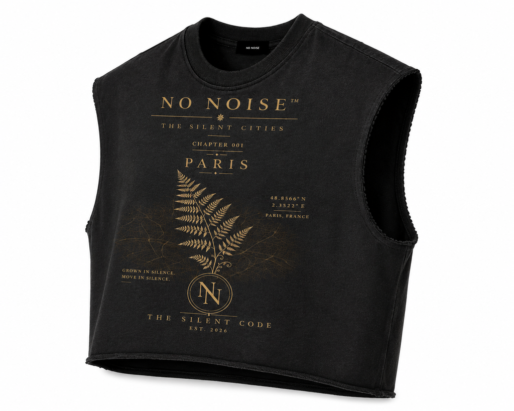NO NOISE™ French Terry Boxy Tank — Black