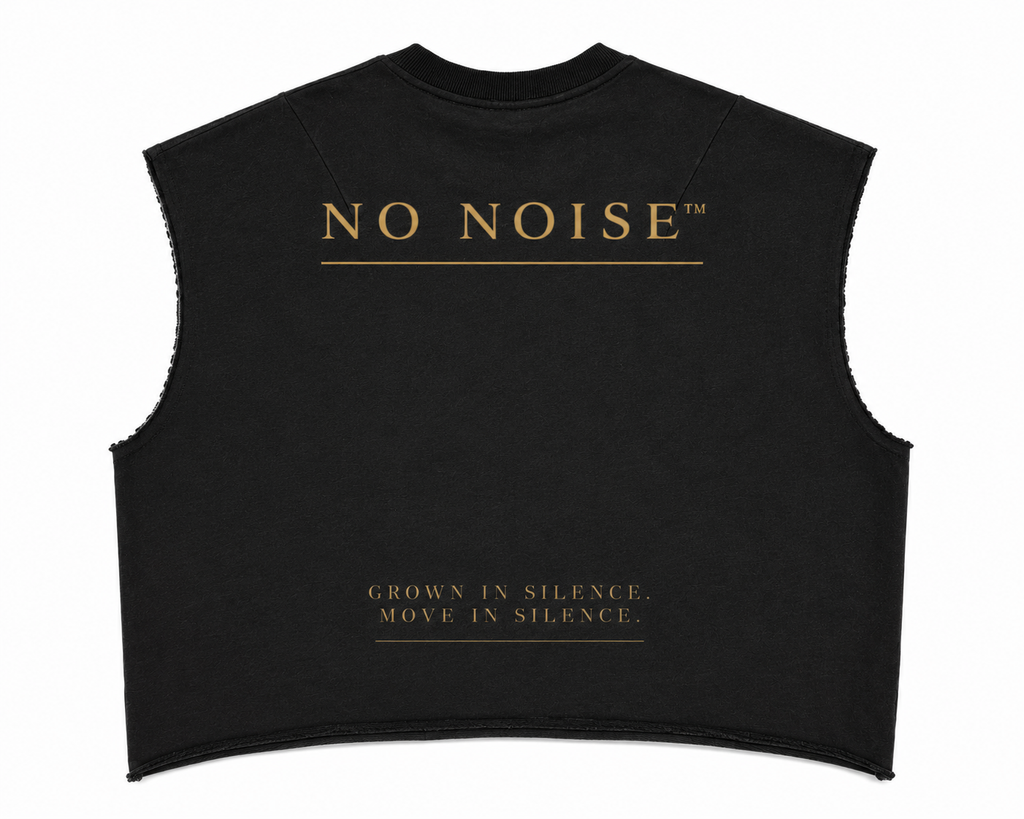 NO NOISE™ French Terry Boxy Tank — Black
