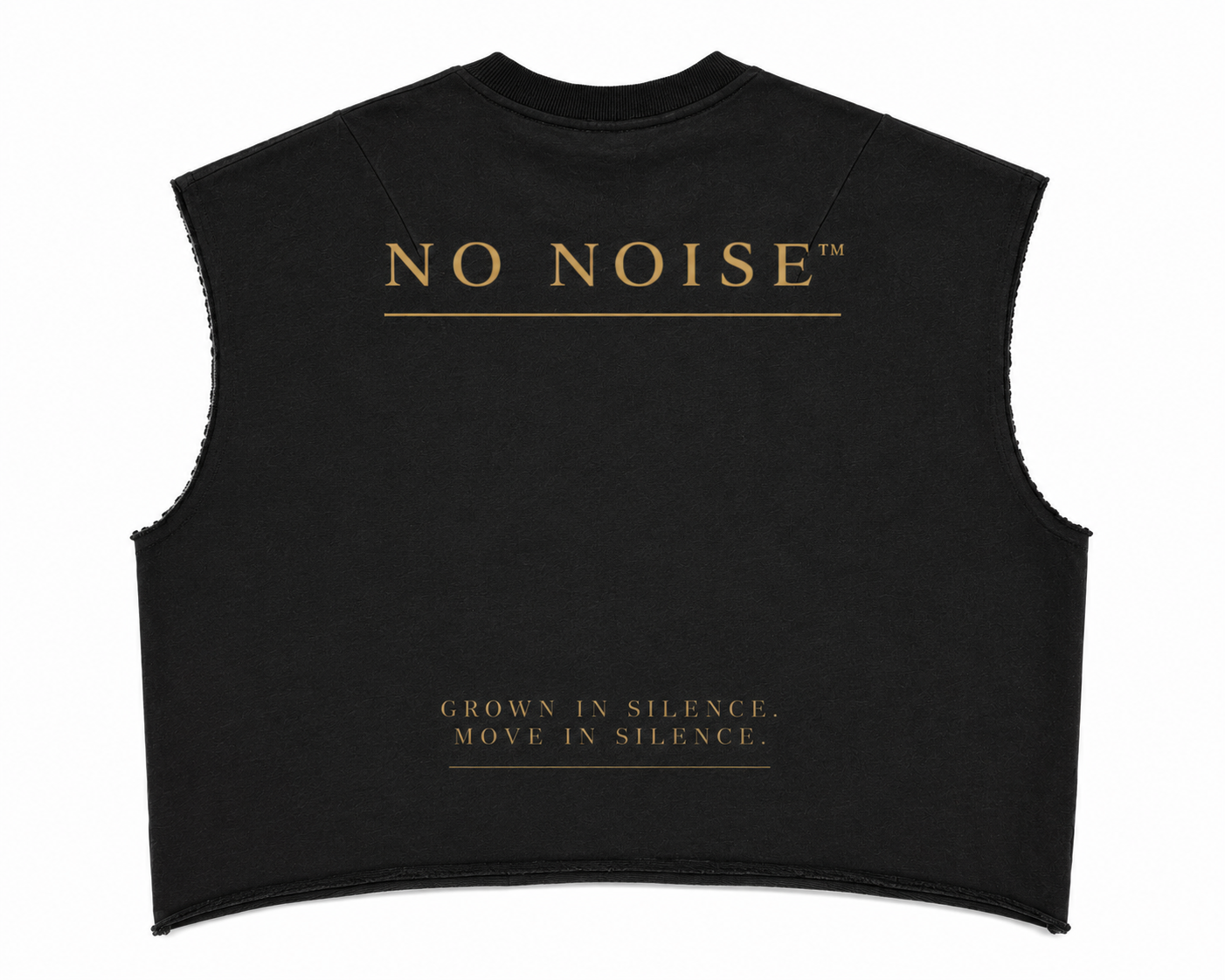 NO NOISE™ French Terry Boxy Tank — Black