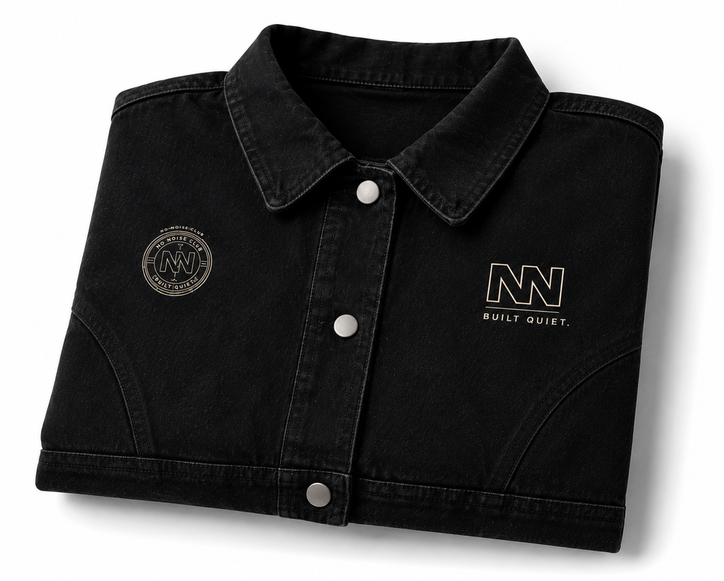NO NOISE™ Crop Denim Jacket — Black