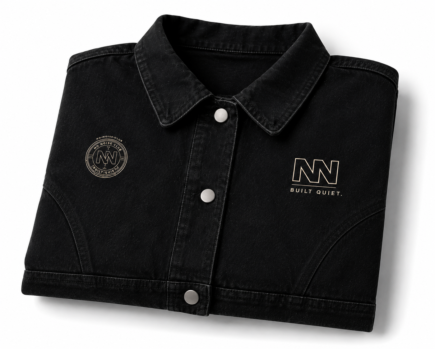 NO NOISE™ Crop Denim Jacket — Black