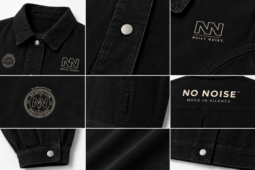 NO NOISE™ Crop Denim Jacket — Black